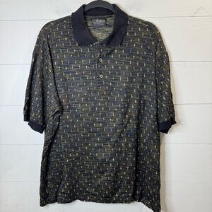 Arturo Garibaldi Italian Wear Men's Black and Gold Polo Shirt Size Medium